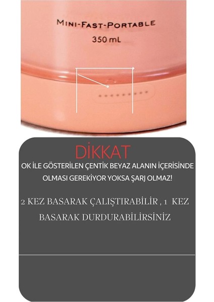 Taşınabilir Kablosuz Kişisel Smoothie El Blender, Beyaz, Pratik ve Hafif Tasarım