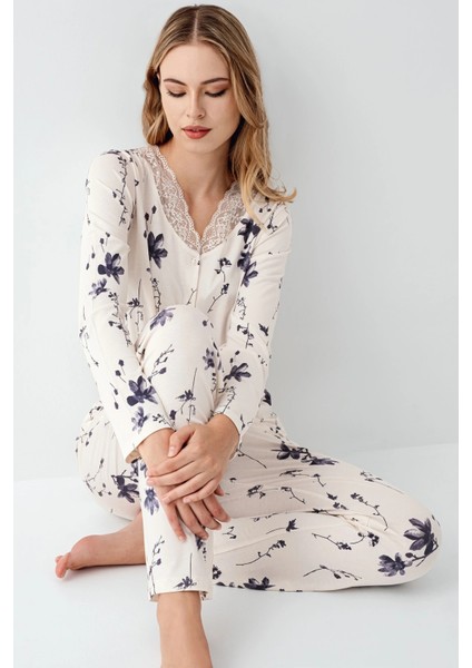 Arnetta 3410-S Kadın Uzun Kol Pijama Takım