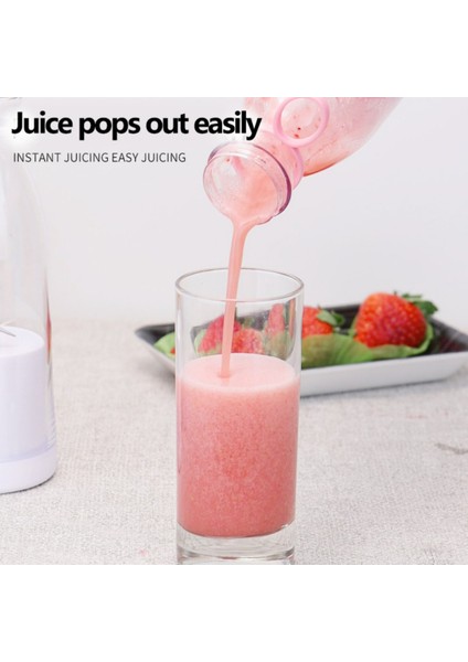 Pembe Taşınabilir El Blenderi, Meyve Sıkacağı, Smoothie, Milkshake, 350ML