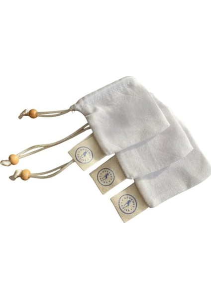 Doğal Kumaş Çay Kesesi Seti, 3'lü, Yeniden Kullanılabilir, Ham Pamuk