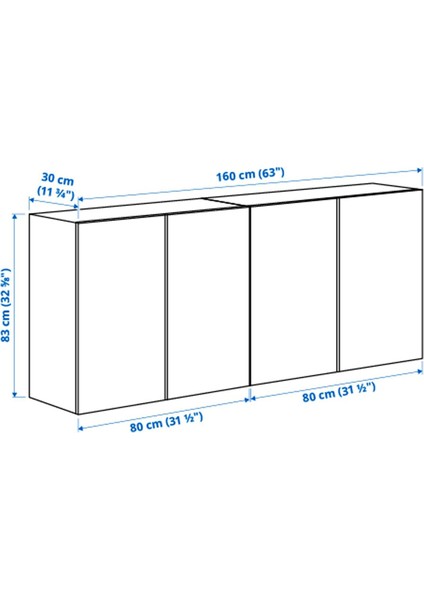 Kapaklı Dolap, Çam, 160X30X83 cm modelleri