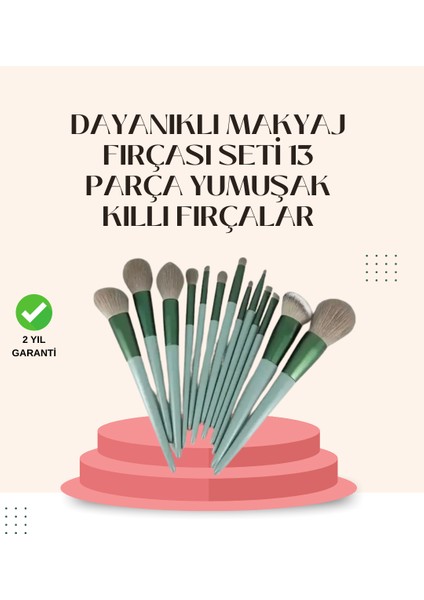 Depomix Göz Farı Allık Fondöten Için Uygun 13'lü Makyaj Fırçası Seti Kompakt Tasarım