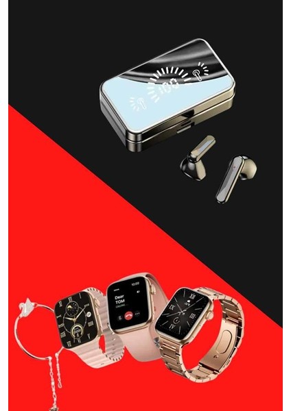 Bileklikli Amoled Ekran Akıllı Saat ve Dijital Göstergeli Kablosuz Bluetooth Kulaklık Anc/ Enc indirimleri