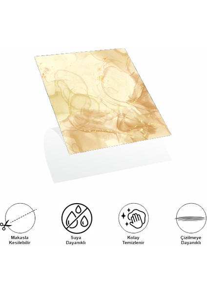 Decohandy 30X30 cm Pvc Duvar Karosu 4'lü Paket - Sarı Mermer modelleri