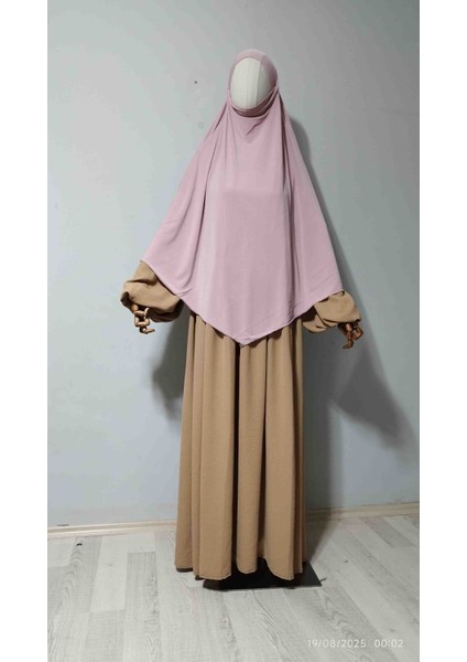 Maksi Boy Sandy Sufle Khimar Hazır Hijab Eşarp Pembe fiyatları
