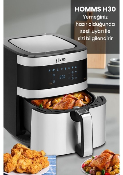 Geniş Hazneli, Dokunmatik, 8 Ön Ayarlı, Hava Fritözü, H30 Xxl 7 Litre fırsatları