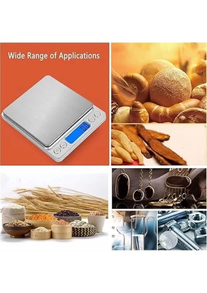 Dijital Mutfak Terazisi, 3 Kg, 0.1 G Hassasiyet, Metal Platform, Şık ve Kullanışlı modelleri