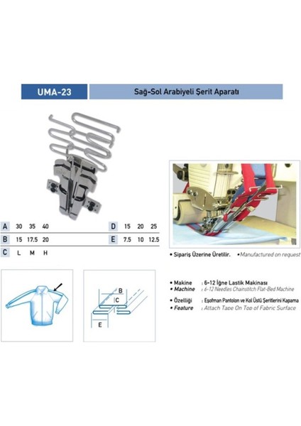 Sağ-Sol Arabiyeli Şerit Aparatı 50X25MM, Dayanıklı ve Pratik Kullanım