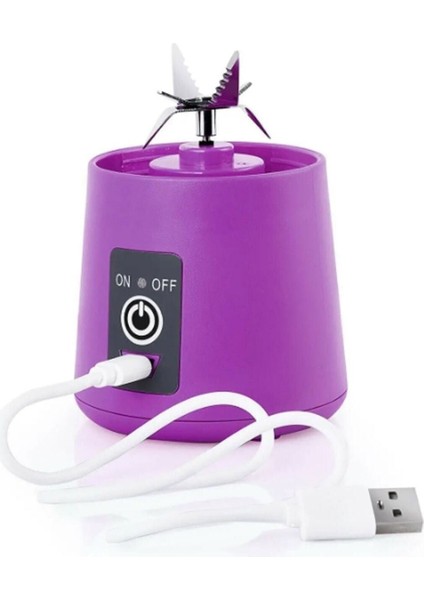Taşınabilir El Blender 380 Ml, 6 Bıçaklı, USB Şarjlı, Renkli Mor modelleri