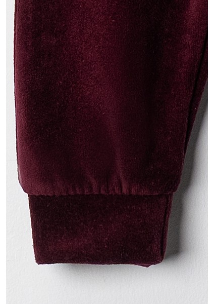 Baby Kız Bebek 3-6-9 Ay Tavşan Baskılı Kadife Kumaş Kendi Kumaşından Manşetli 2'li Alt-Üst Takım indirimleri