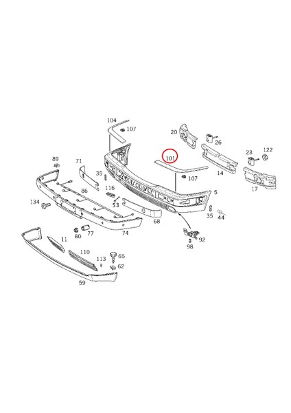 2 x Mercedes E Serisi W210 S210 96-03 Ön Tampon Nikelajı Takım fırsatları