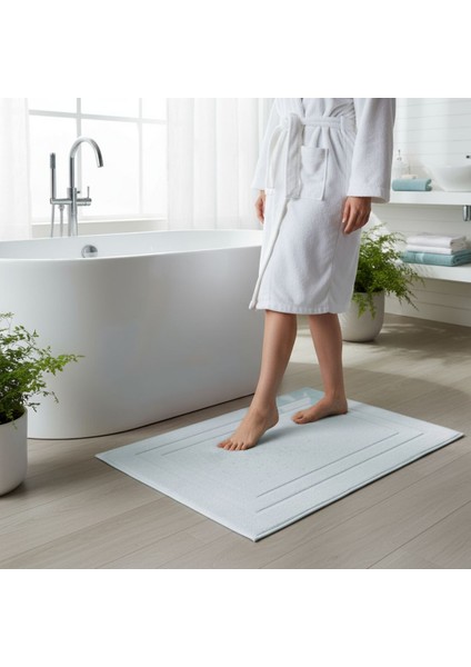 Vionte Banyo Ayak Havlusu | Beyaz | Otel Serisi | 320GR | 50X70