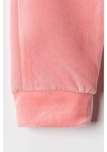 Baby Kız Bebek 3-6-9 Ay Tavşan Baskılı Kadife Kumaş Kendi Kumaşından Manşetli 2'li Alt-Üst Takım indirimleri