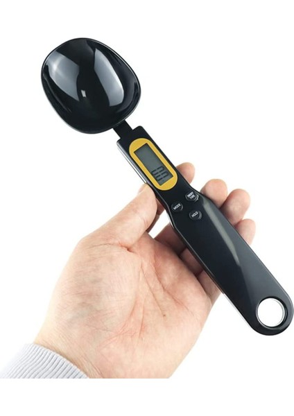 Dijital Kaşık Tartı, Hassas Ölçüm, 500G/0.1G, Şık Siyah, Garanti, Kullanışlı ve Dayanıklı