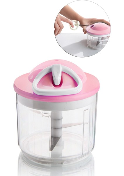 5 Bıçaklı Ipli El Rondosu, Beyaz, Çok Amaçlı ve Kullanışlı Mutfak Aracı