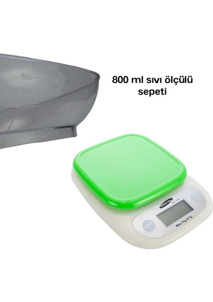 2 Yıl Garantili 7 kg Sepetli Mutfak Hassas Terazi, Güvenli ve Kullanışlı Tartı fiyatları