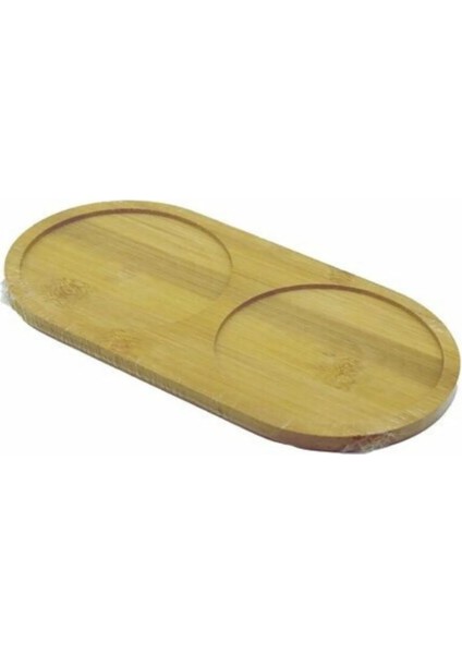 2 Bölmeli Oval Ahşap Bambu Yağdanlık Altlığı Orta Boy 12X24X0.8 cm fiyatları