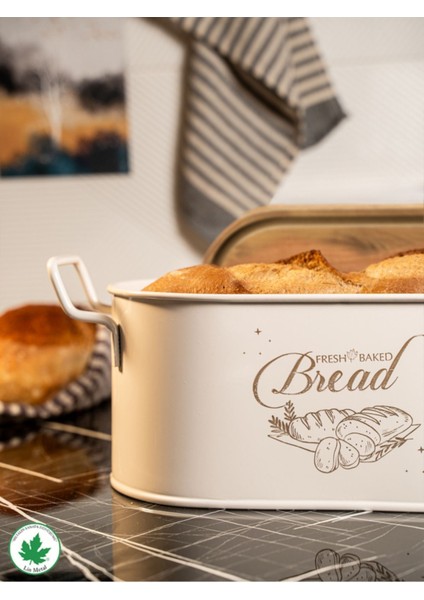 Bej Ahşap Kapaklı Tel Kulplu Metal Ekmeklik, Şık ve Kullanışlı Ev Dekoru Seçeneği fiyatları