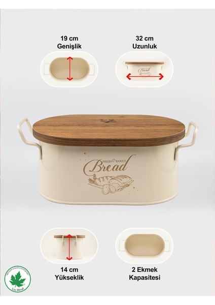 Bej Ahşap Kapaklı Tel Kulplu Metal Ekmeklik, Şık ve Kullanışlı Ev Dekoru Seçeneği fırsatları
