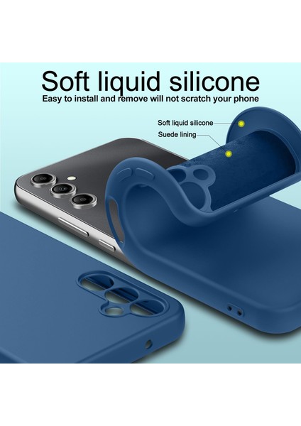 Samsung Galaxy A55 Uyumlu Ekran Koruyuculu Kılıf Çizilmez Içi Kadife Lansman Yumuşak Ince Kapak modelleri
