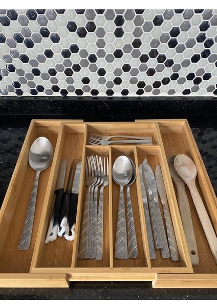 Bambu Ayarlanabilir Çekmece Içi Kaşıklık 5-7 Bölmeli, Düzenli ve Şık Depolama Çözümü fırsatları