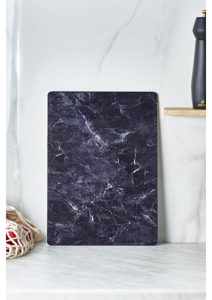 Lacivert Cam Kesme Tahtası, Şık ve Dayanıklı Mutfak Aksesuarı