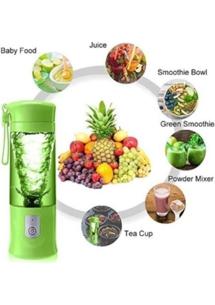 Taşınabilir Mini Şarjlı Blender 380ML, Pratik ve Hafif, Renk: Yeşil. fırsatları