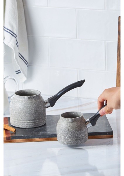 Gri 2'li Biogranit Cezve Seti, Dayanıklı ve Şık Mutfak Gereci fiyatları