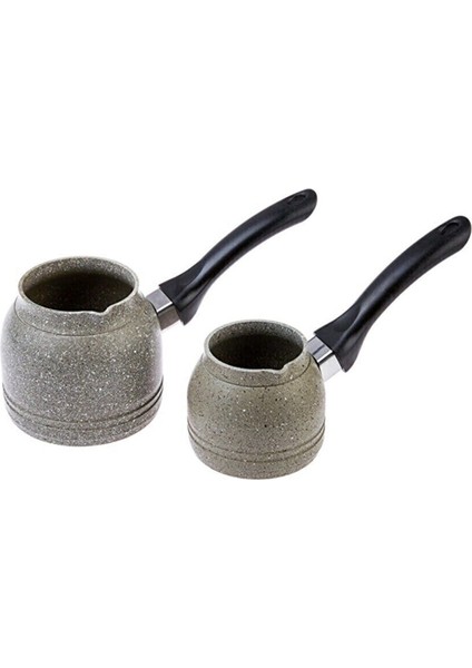 Gri 2'li Biogranit Cezve Seti, Dayanıklı ve Şık Mutfak Gereci modelleri