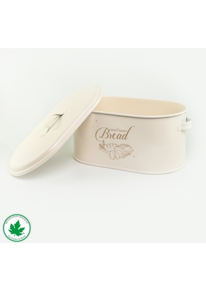 Bej Metal Kapaklı Ekmeklik, Şık ve Kullanışlı Ev Dekoru Ürünü
