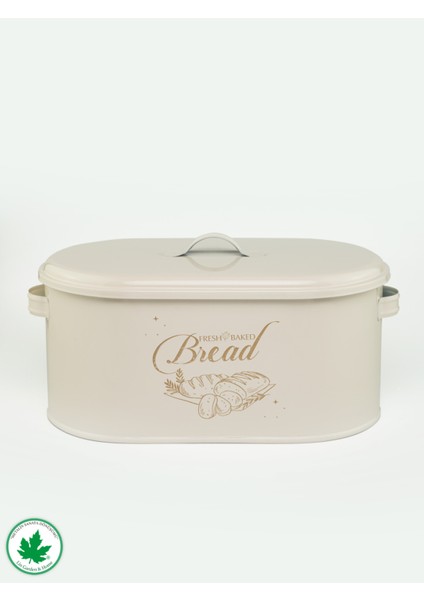 Bej Metal Kapaklı Ekmeklik, Şık ve Kullanışlı Ev Dekoru Ürünü