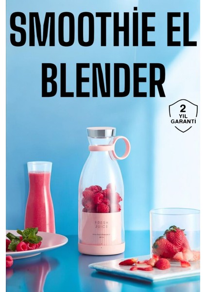 Taşınabilir Çok Renkli Meyve Sıkacağı, Şarjlı El Blender, Smoothie Hazırlama Aparatı