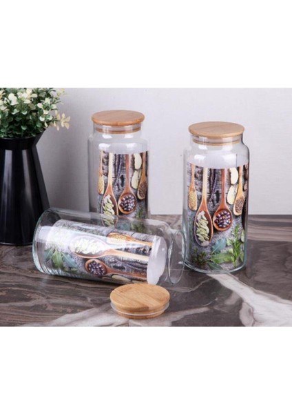 Bambu Kapaklı 3'lü Cam Kavanoz Seti, Şık ve Sağlam Saklama Kabı modelleri