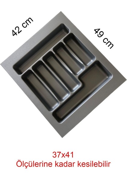 Gri Renk Çekmece Içi Düzenleyici Kaşıklık 42X49 cm