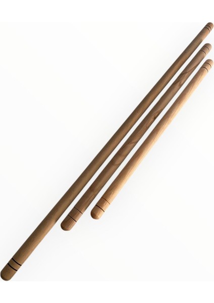 3'lü Oklava Seti 80CM, 60CM, 50CM Çam ve Kayın Ağacından, Kalın Hamur Açma