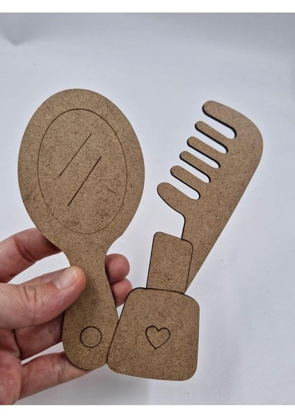 1 Adet Sevimli Ayna Tarak Ahşap Boyama Okul Diy Etkinlik Aktivite Sanat 15 cm x 12 cm fiyatları