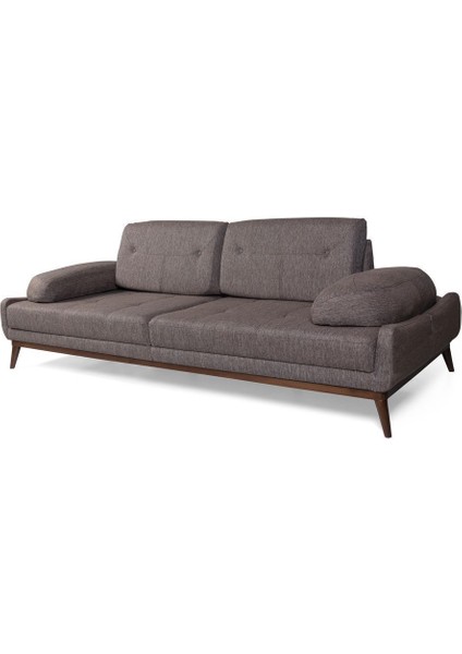 Elsan Üçlü Kanepe Keten Kahve modelleri