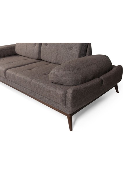 Elsan Üçlü Kanepe Keten Kahve fırsatları