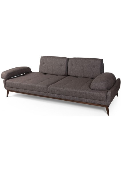 Elsan Üçlü Kanepe Keten Kahve