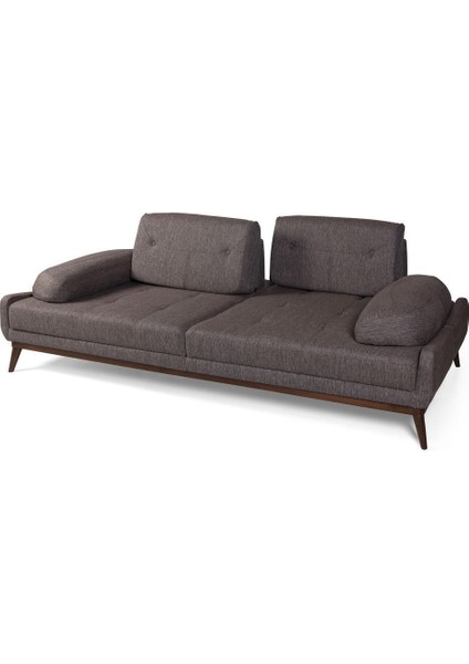 Elsan Üçlü Kanepe Keten Kahve