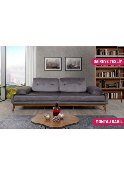 Elsan Üçlü Koltuk Babyface Gri