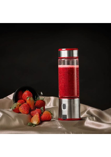 Taşınabilir 6 Bıçaklı Şarjlı Meyve Sıkacağı ve Blender, Gümüş Renk