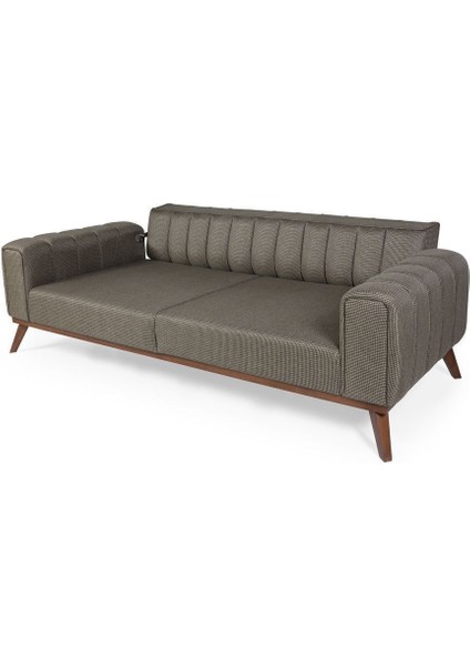 Ralve Yataklı Kanepe Keten Kahve Kazayağı modelleri