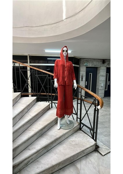 Italyan Bohem Kapüşonlu Ceket Fistolu Pantolon Takım