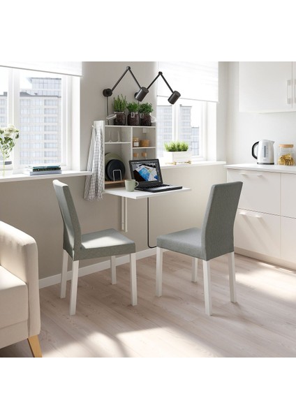 Mutfak Masası Takımı, Beyaz-Knisa Açık Gri, 2 Sandalyeli fiyatları