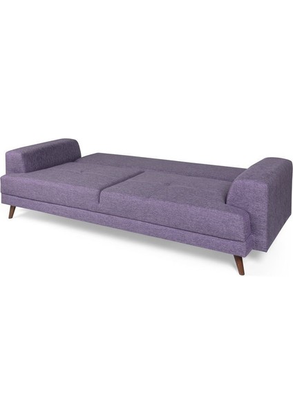 Bisno Yataklı Kanepe Keten Mor
