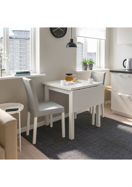 Mutfak Masası Takımı, Beyaz-Knisa Açık Gri, 2 Sandalyeli, Katlanabilir fiyatları