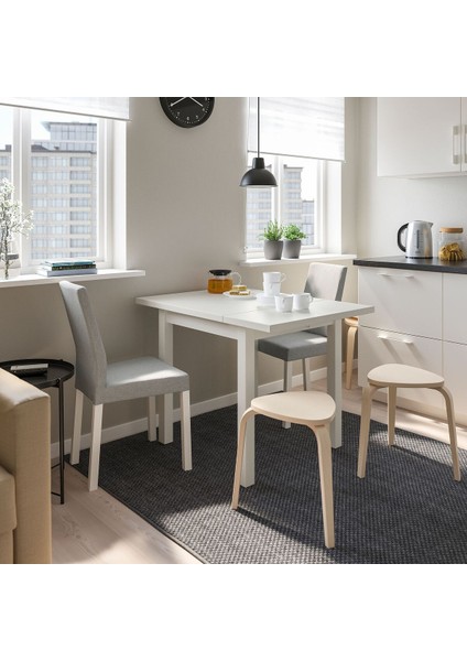 Mutfak Masası Takımı, Beyaz-Knisa Açık Gri, 2 Sandalyeli, Katlanabilir modelleri