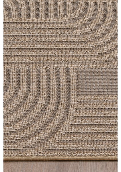 Roma Bej ve Kahve Tonları Bukle ve Sisal Püsküllü Makine Dokuma Halı fırsatları