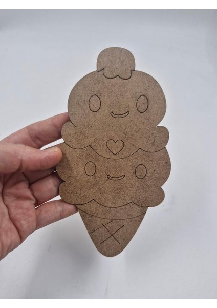 5 Adet Sevimli Külah Dondurma Ahşap Boyama Okul Diy Etkinlik Aktivite Sanat 15 cm x 8 cm fiyatları